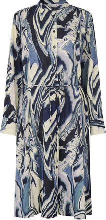 Masai Kleedjes, Dames, Veelkleurig, S, Shirtjurk met lange mouwen