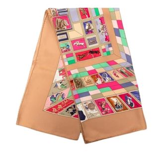 Herm&egrave;s Pre-owned Correspondance Scarf - Dames - Pre-owned - Veelkleurig - Maat: ONE Size Zijde