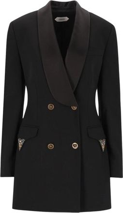 Versace Wool Blazer - Dames - Korte kleedjes - Zwart - M - Wol - Kleedjes