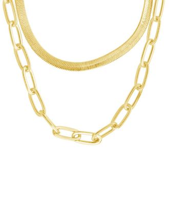 Sterling Forever 14K Gold Brinley Layered Chain Necklace