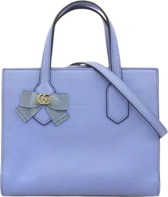 Gucci Pre-owned Handbags, female, Blue, Size: ONE SIZE Pre-owned Vintage Leather Handbag
