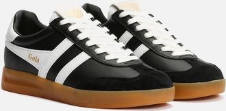 Gola Womens Gola Cyclone Leather Womens Black/White/Gum Trainers - Size: 4