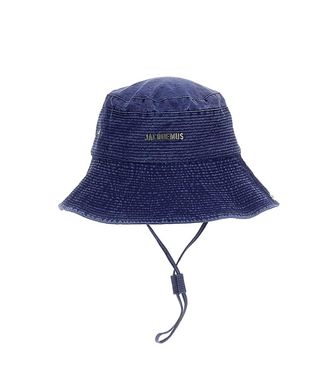 Jacquemus Dark Blue Logo Bucket Hat