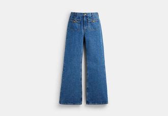 Coach Sculpted C Denim Pants In Organic Cotton