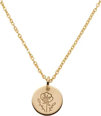 Made by Mary August Birth Flower Necklace in Gold Filled at Nordstrom, Size Medium