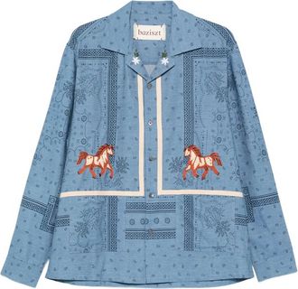 Baziszt Ranch Horse-motif Bandana Shirt