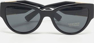 Versace Black Mod 4398 Medusa Cat Eye Sunglasses