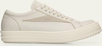 Rick Owens Vintage Sneaks Mixed Leather Low-Top Sneakers