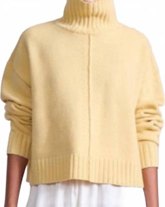 Apiece Apart Ari Cropped Turtle Neck Top In Straw