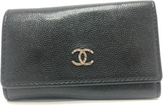 Chanel Pre-owned Leather key-holders - Dames - Vintage Accessoires - Zwart - ONE Size - Leer - Vintage