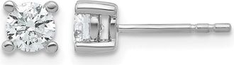 Diamond2Deal 14k White Gold 2/3 ct Round Lab Grown Diamond Stud Earrings VS Clarity, D-E Color