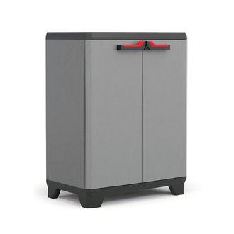 Keter Armario Stilo Bajoamario Bajo De Almacenajeresina2 Puertas Y 1 Balda Regulable En Alturacolor Gris/negro90 X 68 X 39 Cm - Keter