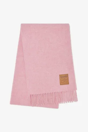 Ganni Pink Wool Scarf