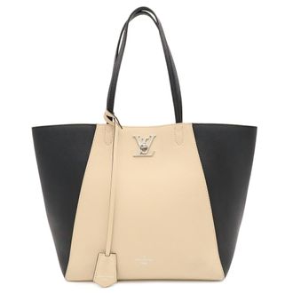 Louis Vuitton Beige Bicolor Black Noir Vanilla Leather Shoulder Bag Tote Bag (Pre-Owned)