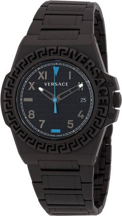 Versace Greca Reaction Quartz Black Dial Mens Watch VE3I00622
