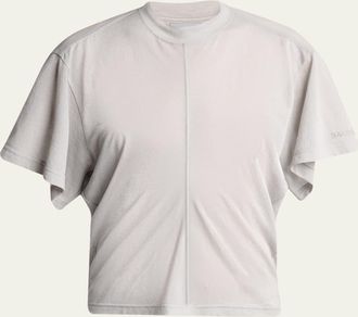 Balenciaga Transparent Jersey Draped T-Shirt