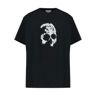 Alexander McQueen Lace Skull T-shirt - male - Alexander McQueen - T-Shirts - Black - XL - Tops