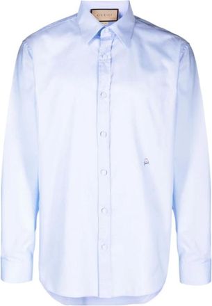 Gucci Overhemden, Heren, Blauw, M, Heren Overhemden