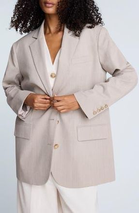 Kenneth Cole Plaid Oversize Blazer in Stucco Multi at Nordstrom Rack, Size X-Small