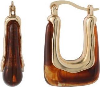 Jessica Simpson Square Hoop Earrings for Women, Amber Brown and Gold-Tone Thick Earrings Drop at Nordstrom