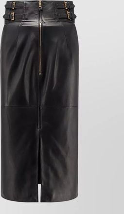 Elisabetta Franchi leather high-rise midi skirt