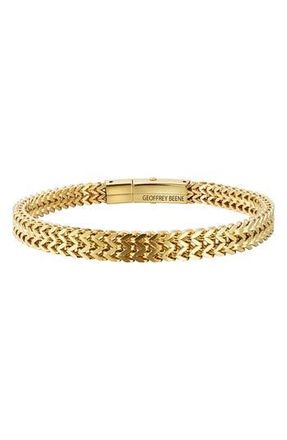 Geoffrey Beene Mens Franco Chain Bracelet in Gold at Nordstrom Rack