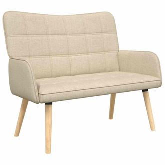 vidaXL Sof&aacute; De 2 Plazas Crema 115 X 61 X 87 Cm Tela Vidaxl