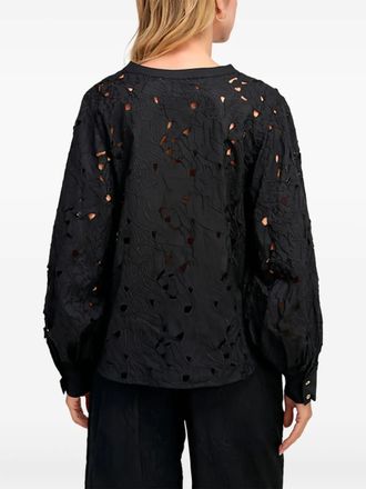 Pearl & Caviar Blusa con pizzo sangallo - Nero