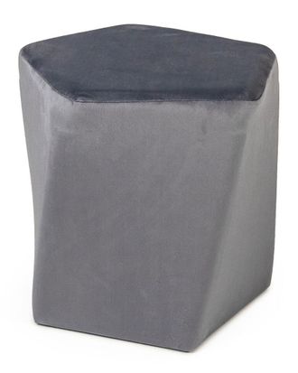 Zentique Pale Blue Velvet Twisted Pentagon Stool