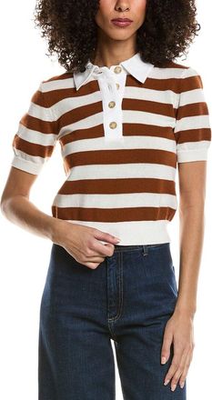 Frame Denim Frame The Bold Stripe Cashmere-Blend Polo Shirt