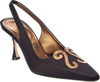 Manolo Blahnik Durbar 90 Satin Slingback Pump