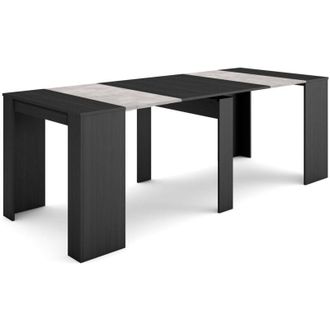 Skraut Home Consolle allungabile, Tavolo consolle allungabile, 220, Per 10 persone, Tavolo da pranzo, Stile moderno, Nero - Skraut Home