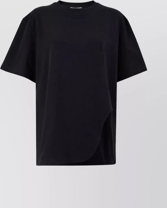 The Attico crew neck asymmetric hem short sleeves top