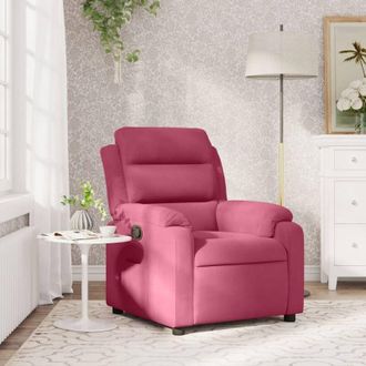 vidaXL Sill&oacute;n Reclinable De Terciopelo Rojo Tinto Vidaxl