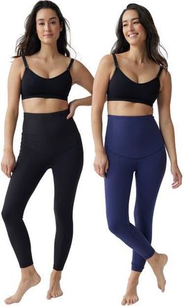 Ingrid & Isabel Postpartum Legging Bundle in Black/navy at Nordstrom, Size Medium