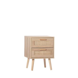 Klast Mesita de noche 1 caj&oacute;n efecto madera natural 40x56 cm