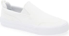 Puma Court Classic Vulcanized Slip-On Sneaker in Puma White/Puma White at Nordstrom Rack, Size 10.5