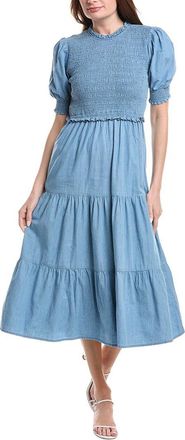 Sail to Sable Sail To Sable Puff Sleeve Smocked Midi Dress