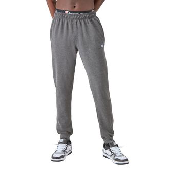 Champion Mens Powerblend Fleece Comfortable Jogger Sweatpants, Granite Heather C Patch Logo, X-Large Tall