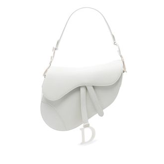 Dior Pre-owned Womens Ultra Matte Calfskin Saddle Bag - White Leather - One Size