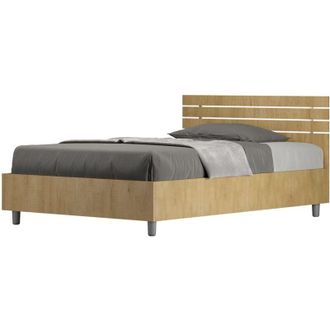ITYhome Ityhome - Letto una piazza e mezza contenitore 120x190 testata dritta con doghe quercia Ankel