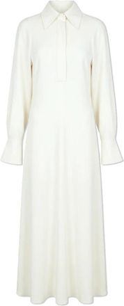 Victoria Beckham Jurk met kraag - Dames - Shirt Kleedjes - Beige - M - Kleedjes