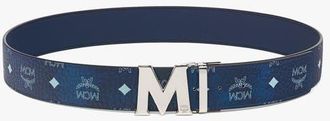 MCM Claus M Reversible Belt 1.75 in Visetos in Blue at Nordstrom