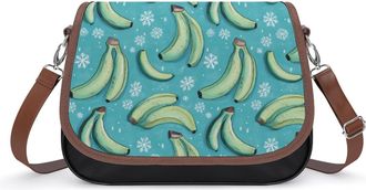Generic Bananas with Snowflakes Small Womens Crossbody Bags Shoulder Handbag with Adjustable Strap for Travel