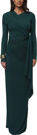 JLUXLABEL Glitz Asymmetric Maxi Dress in Emerald at Nordstrom, Size Medium