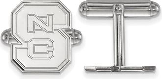 Diamond2Deal Sterling Silver Rhodium-plated North Carolina State University N-C-S Cuff Links
