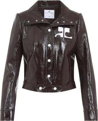 Courr&egrave;ges Reedition Vinyl Jacket - Dames - Zomerjassen - Bruin - M - Katoen - Jassen