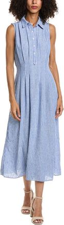 Max Studio Sleeveless Pleat Front Collard Midi Dress