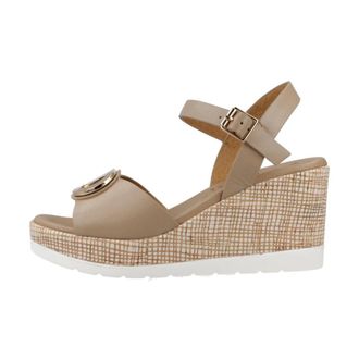 Repo 51294R Sandal - Dames - Sleehakken - Beige - 37 EU - Leer - Schoenen
