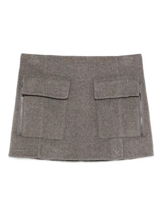 P.A.R.O.S.H. pocket mini skirt - women - Wool - L - Brown